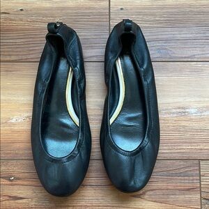 Lanvin Black Leather Ballet Flats